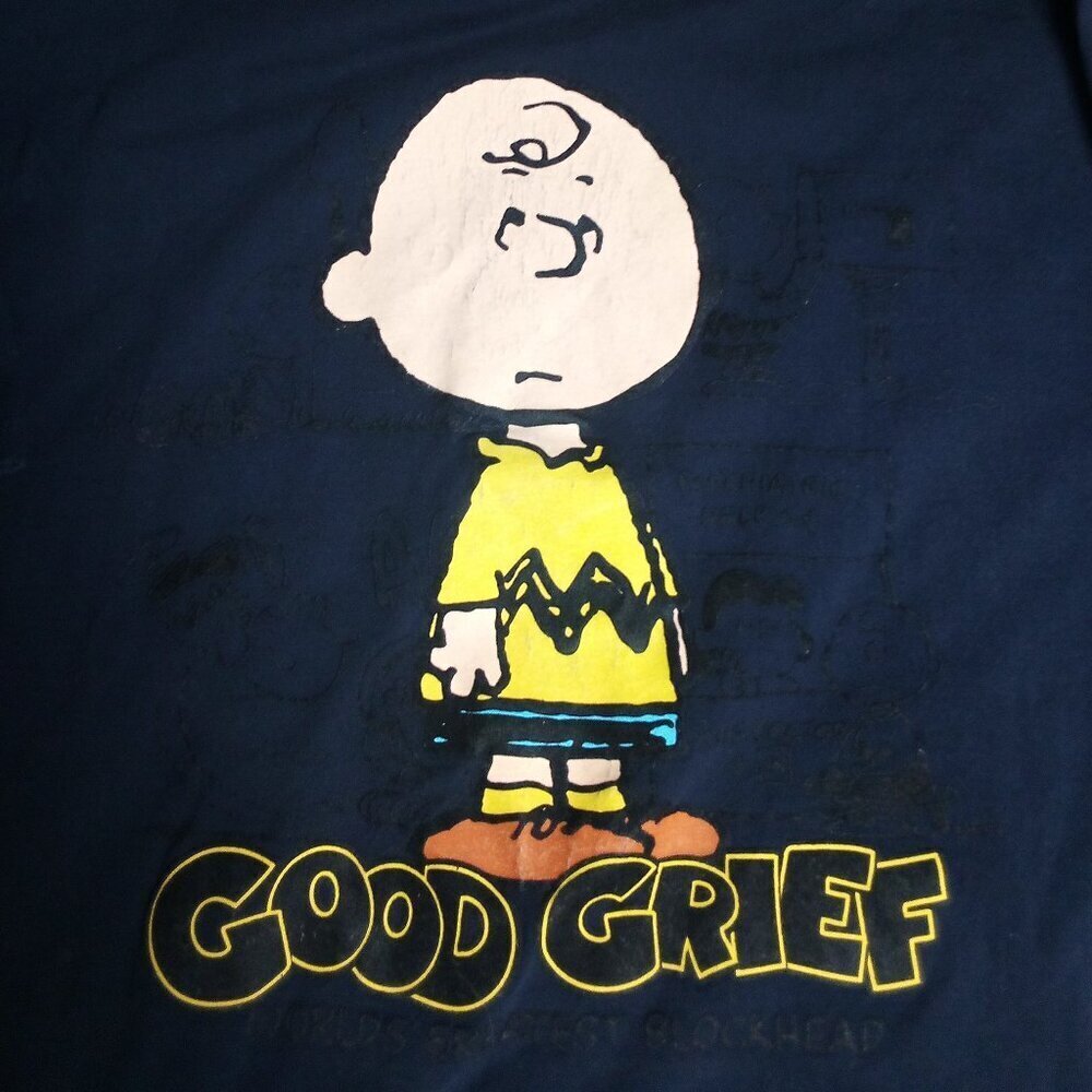 Vintage Y2K Peanuts Charlie Brown Good Grief T-Shirt